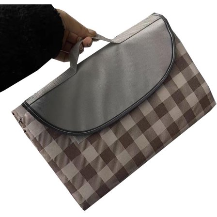 Oversize Picnic Beach Blanket, 80''x80'' Outdoor Waterproof Foldable Sandproof Blankets Plaid Picnic Mat for Beach Camping on Grass Picnic Blankets (Brown 2, 80x80in)