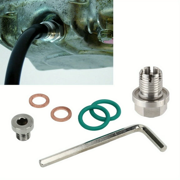 Oversize Piggyback Drain Plug Stainless Steel Self Tapping Oil Pan Thread Repair Kits with Hex Wrench O Ring Gasket M14.1-1.5x15mm