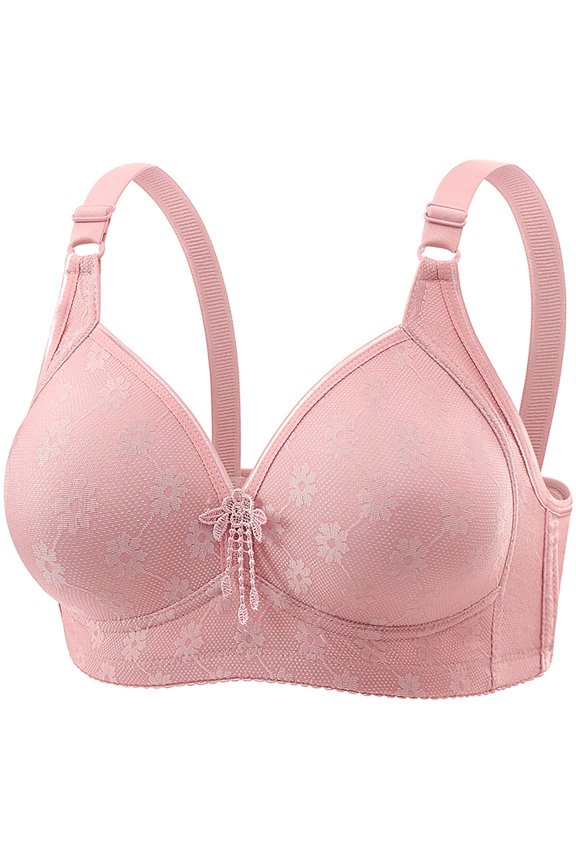 Oversize Plus Size Bras for Women Seamless Oversized Lounge Wireless High Support Full Coverage Jelly Bra Pink