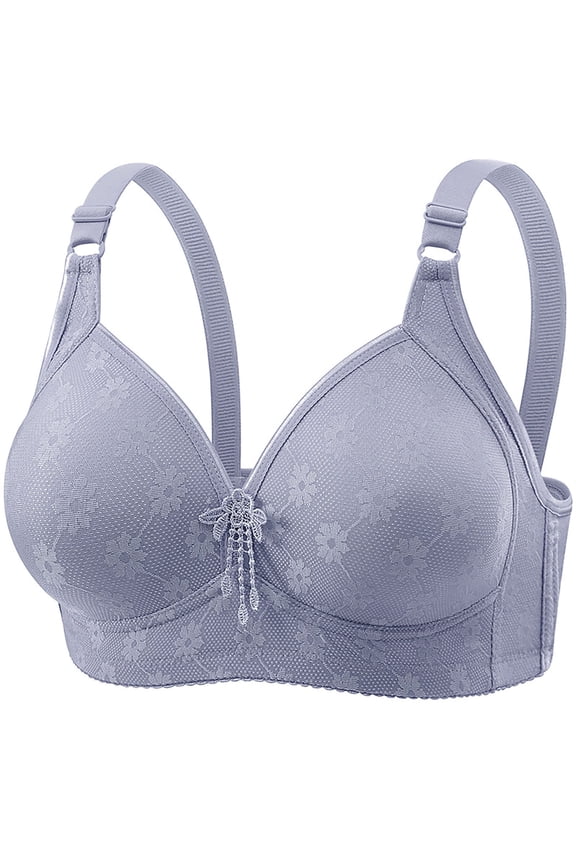 Oversize Plus Size Bras for Women Soft Oversized Lounge Wireless High Support Full Coverage Jelly Bra Grey