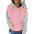 thumbnail image 1 of Oversize Pullover Hoodies for Women Trendy Fashion Casual Solid Color-Matching Long-Sleeved Pocket Hoodie, 1 of 6