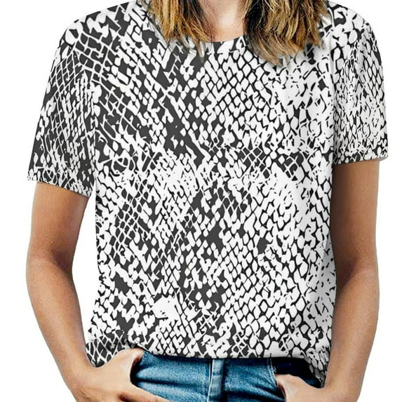 Oversize Python Snake Skin T-Shirts Retro Print Street Style T-Shirt Short-Sleeve Women Hip Hop Tshirt Summer Custom Clo