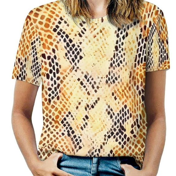 Oversize Python Snake Skin T-Shirts Retro Print Street Style T-Shirt Short-Sleeve Women Hip Hop Tshirt Summer Custom Clo