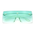 thumbnail image 1 of Oversize Rimless Shield Square Rectangle Large Sunglasses All Green, 1 of 8