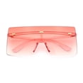 thumbnail image 1 of Oversize Rimless Shield Square Rectangle Large Sunglasses All Pink, 1 of 8