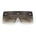 thumbnail image 1 of Oversize Rimless Shield Square Rectangle Large Sunglasses Beige - Brown, 1 of 8
