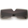 thumbnail image 1 of Oversize Rimless Shield Sunglasses Thick Arms Beveled Gradient Lens 73mm (Black / Smoke Gradient), 1 of 4