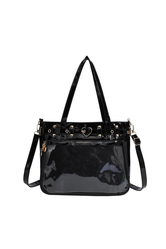 Oversize See Through Shoulder Purse Punk Rock Decorations Crossbody Bag Comfortable Strap Youth Fashion Accessory