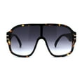 thumbnail image 1 of Oversize Shield Large Racer 80s Funk Sunglasses Tortoise Smoke, 1 of 4