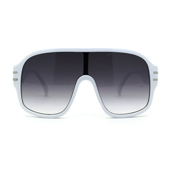Oversize Shield Large Racer 80s Funk Sunglasses White Smoke