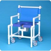 Oversize Shower Chair Commode - SCC8250OSGMSMM - Gray Molded Seat - Maroon Mesh Backrest