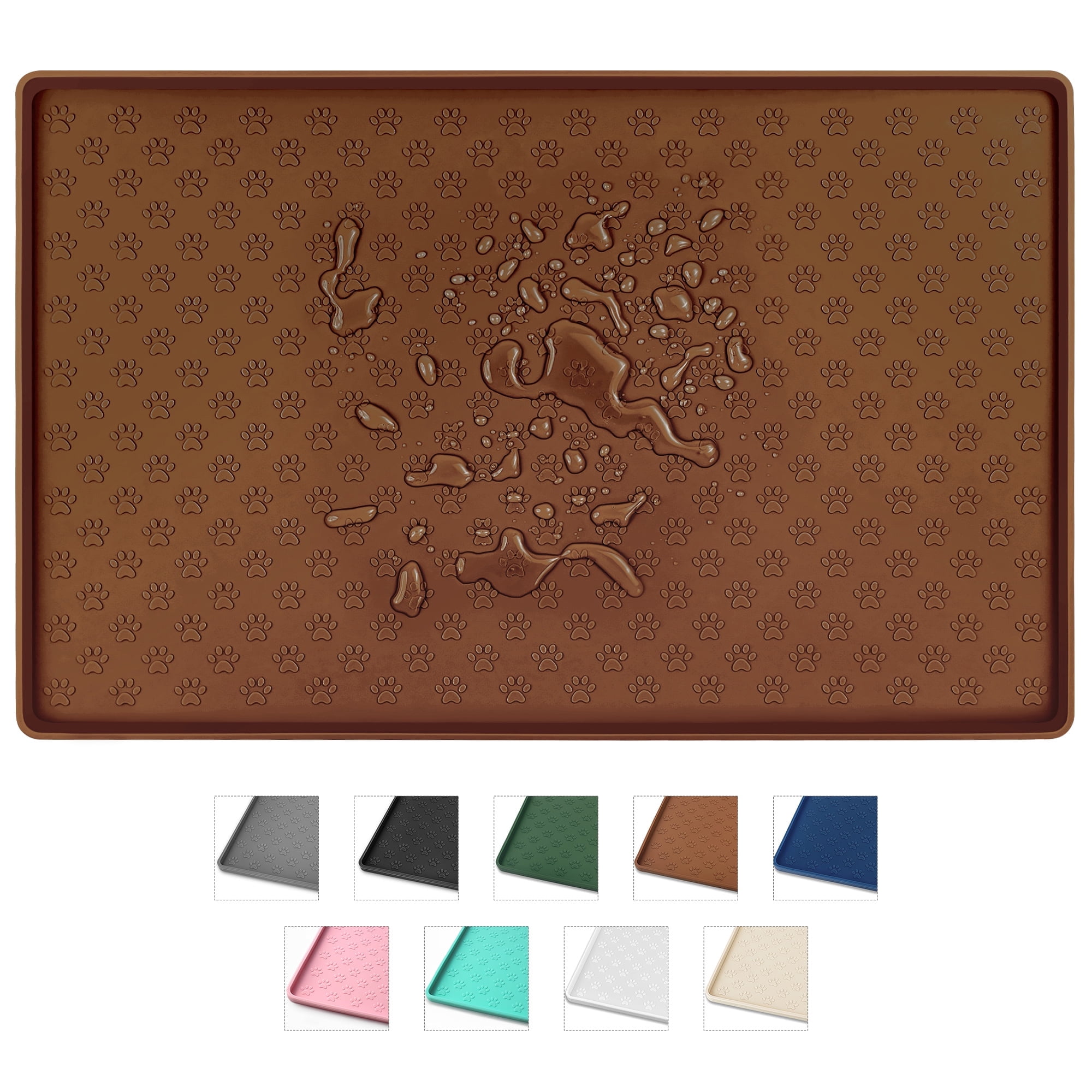 Ptlom Oversized Silicone Pet Feeding Mat, Waterproof Placemat, High ...