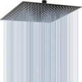 thumbnail image 1 of Oversize Stainless Steel Rain Shower Head - Matte Black High Pressure Showerhead, Square Rainfall - Waterfall Full Body Coverage - Universal Ceiling or Wall Mount, 1 of 4
