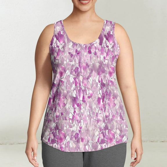 Oversize Summer Tank Tops for Women Lightweight Quick Dry Plus Size Women Tank Top with Spaghetti Straps Crew Neck Sleeveless Tops Summer Vacation Beach Fashion L-5XL