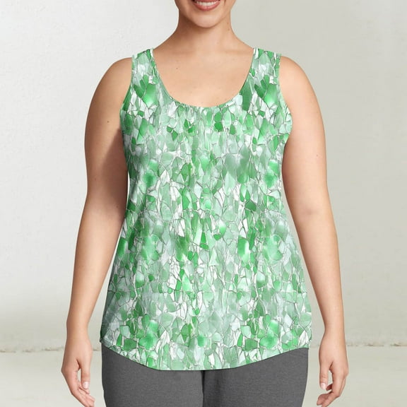 Oversize Summer Tank Tops for Women Lightweight Quick Dry Plus Size Women Tank Top with Spaghetti Straps Crew Neck Sleeveless Tops Summer Vacation Beach Fashion L-5XL