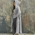 thumbnail image 1 of Oversize Sweaters for Women 2022 Cable Knit Long Cardigan Open Front Winter Coat Plus Size Hooded Jacket with Pocket, 1 of 7