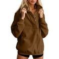 thumbnail image 1 of Oversize Sweatshirts for Women Half Button Stand Collar Long Sleeve Solid Y2K Pullover Tops, 1 of 5