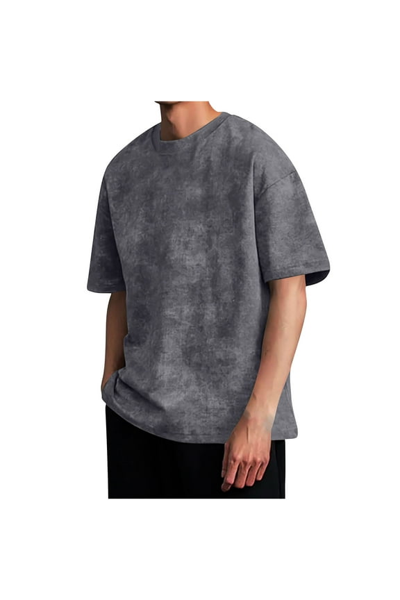 Oversize T-Shirts for Men Vintage Acid Washed T Shirt Heavyweight Short Sleeve Tees Streetwear