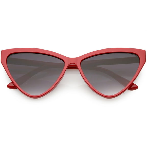 Oversize Vintage Cat Eye Sunglasses Slim Arms Gradient Lens 59mm (Red / Lavender)