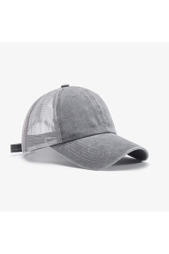 Oversize Washed Trucker Cap,Adjustable Mesh Trucker Hats,Soft Crown Running Hat for Big Heads