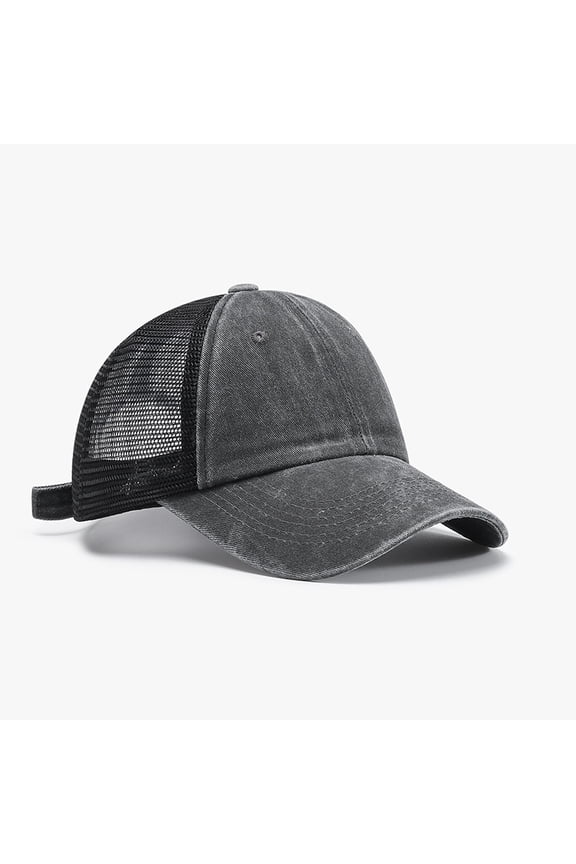Oversize Washed Trucker Cap,Adjustable Mesh Trucker Hats,Soft Crown Running Hat for Big Heads