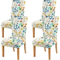 Oversize White Chair Covers for Dining Room Set of 4,Large Stretch Spandex Parsons Chair Slipcovers,Removable Washable Kitchen Chair Seat Cover Protector for Home Party Ceremony Dinner