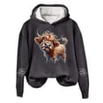 thumbnail image 1 of Oversize Women Hooded Sweatshirts Oversized Highland Cow Print Country Western Long Sleeve Hooded Christmas Farm Fall Clothes Outfits, 1 of 3
