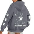 thumbnail image 1 of Oversize Women Hoodie Sweatshirts Cute Cartoon Dog Paw Print Long Sleeve Drawstring Pullover Shirts With Pockets, 1 of 6