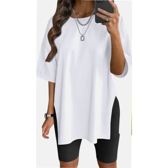 Oversize Women's Summer Casual Short Sleeve Workout Gym T-Shirt Tops