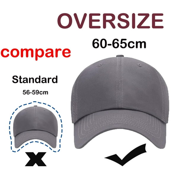 Oversize XXL Baseball Hats for Men and Women, Large Hats for Big Head Gray