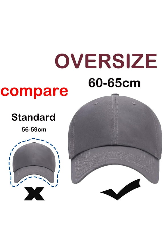 Oversize XXL Baseball Hats for Men and Women, Large Hats for Big Head Gray