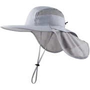 Oversize XXL Mens Sun Hat with Neck Flap,XL Wide Brim Fishing Hats Lightweight,UPF50+ Waterproof Hiking Hats