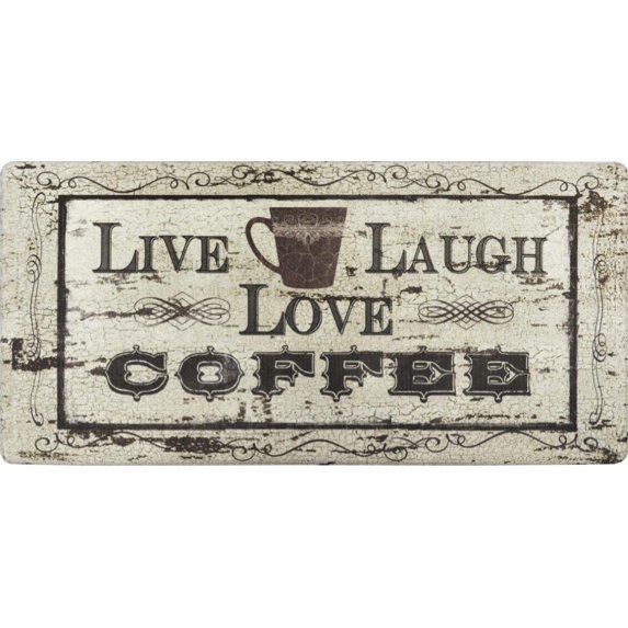 Oversized 20"x39" Anti-Fatigue Embossed Floor Mat (LIVE LAUGH COFFEE)
