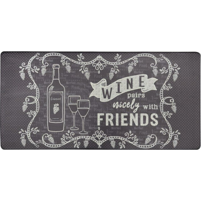 Oversized 20"x39" Anti-Fatigue Embossed Floor Mat (WINE PAIRS NICELY)