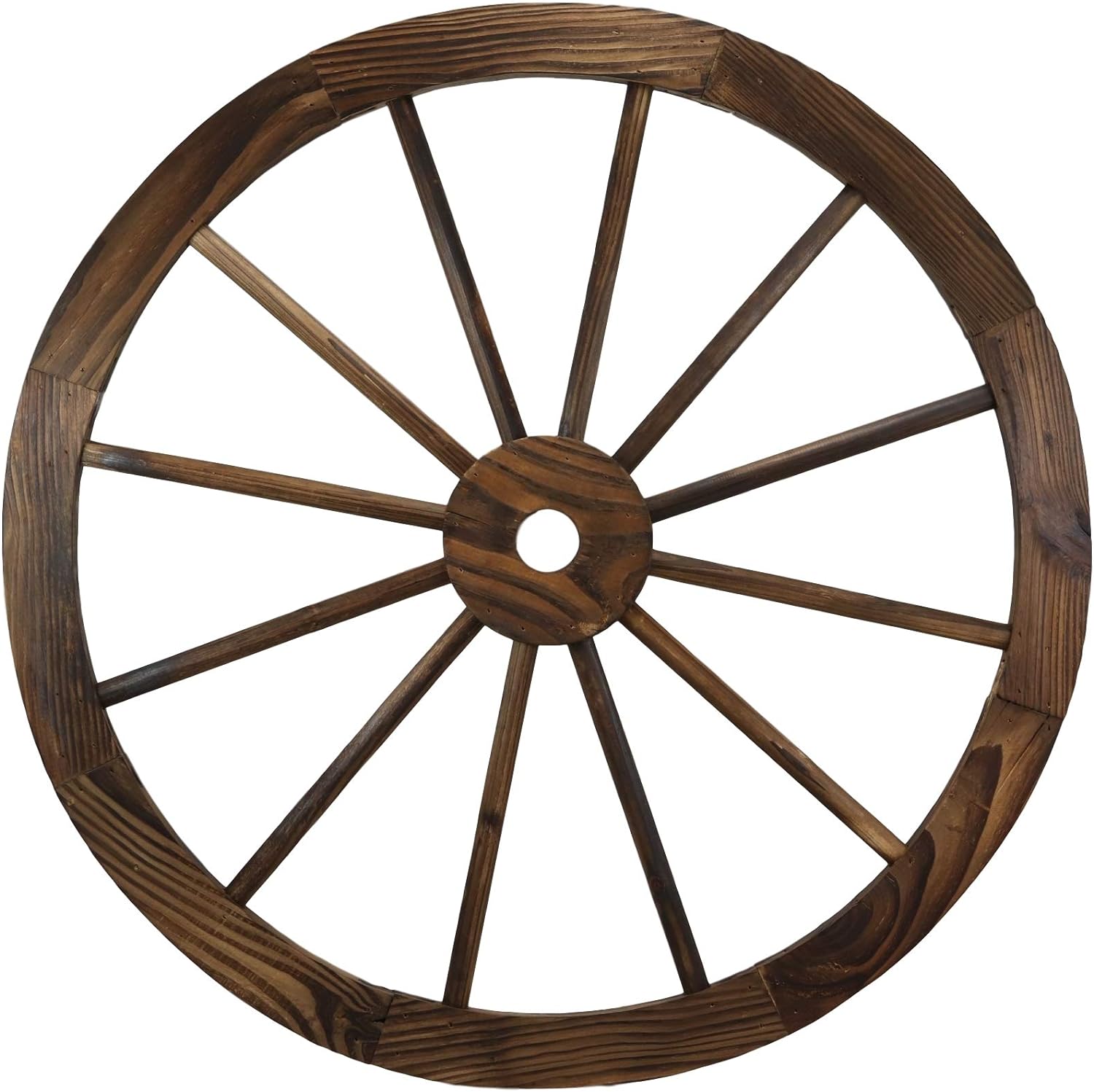 Oversized 24.5" Wide Vintage Rustic Round Wood Cartwheel Wagon Wheel