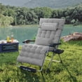 thumbnail image 1 of Oversized 33" XXL Zero Gravity Chair – Navy Blue Patio Recliner with Cushion, Pillows, Cup Holder, Footrest & Padded Headrest, 500LB Capacity, Outdoor Folding Recliner, 1 of 1