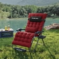 thumbnail image 1 of Oversized 33" XXL Zero Gravity Chair – Navy Blue Patio Recliner with Cushion, Pillows, Cup Holder, Footrest & Padded Headrest, 500LB Capacity, Outdoor Folding Recliner, 1 of 1