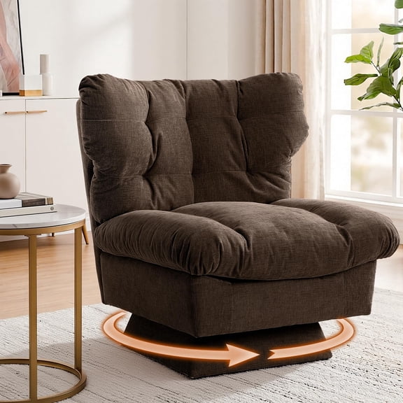 Oversized 360° Swivel Rocker Recliner Chair, High Back Nursery Glider with Soft Chenille Fabric, 300lbs Capacity, Tool-Free 1-Step Assembly for Living Room, Bedroom, Nursery