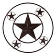 thumbnail image 1 of Oversized 40"D Vintage Rustic Western Lone Star Metal Circle Wall Decor Plaque, 1 of 7