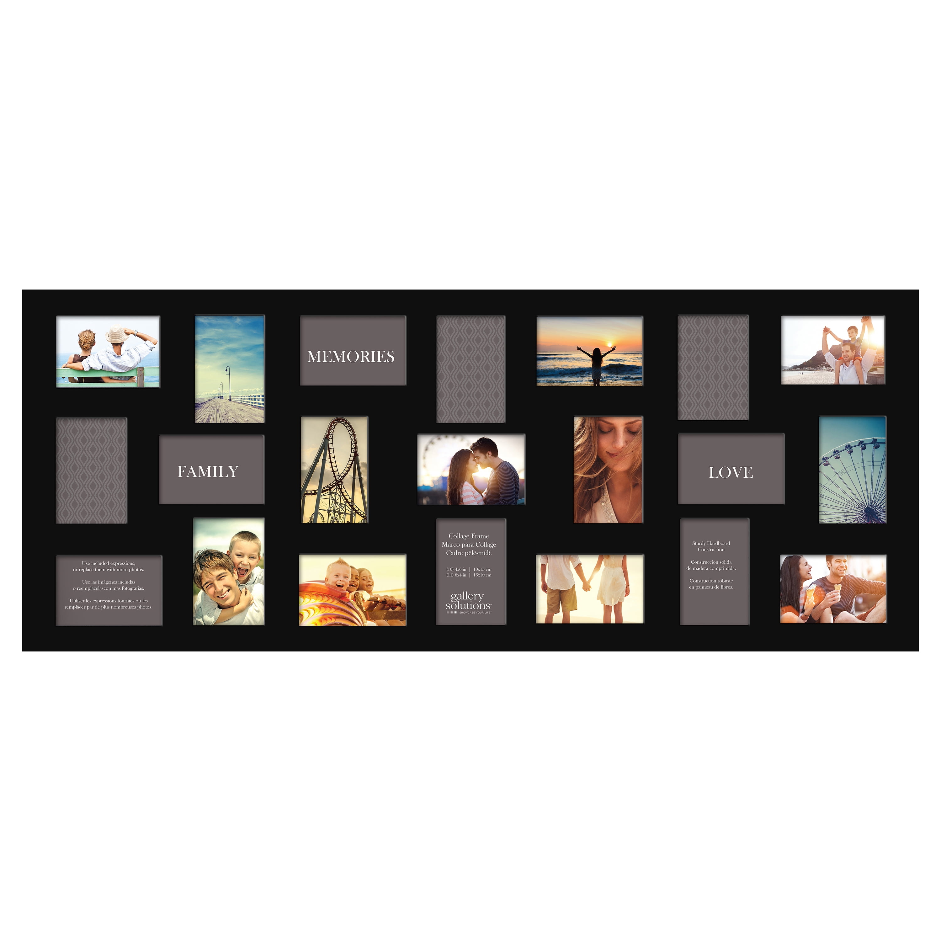 Oversized 4x6 Wall Mounted Collage Picture Frame, Holds 21 Photos