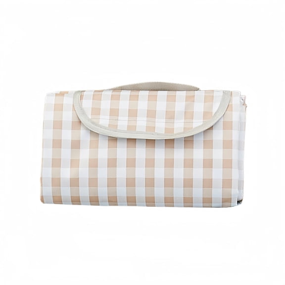 Oversized 80"x80" Checkered Picnic Blanket, Waterproof Sandproof Beach Mat, Portable Compact Outdoor Camping Blanket with Carry Handle for Family Park Travel
