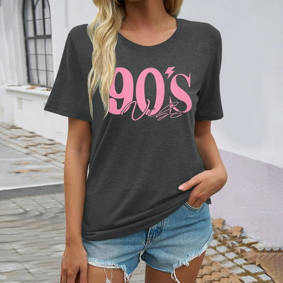 Oversized 90s Vibe Outfits Women 90s Vintage Music Shirts Country Graphic Tee Disco Party Shirt Casual Tops Womens Casual Tees Womens Athletic Tee Shirts for Women Long Sleeve Fashion Shirt Women Was