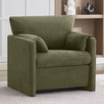 thumbnail image 1 of Oversized Accent Chair, 32.68" Wide Modern Armchair with Deep Seat, Mid-Century Comfy Reading Chair, Chenille Sofa Chair, Green, 1 of 7