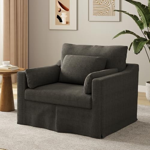 Oversized Accent Chair, 42 Inch Wide Slipcovered Sofa Chair with