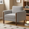 thumbnail image 1 of Oversized Accent Chair,Mid Century Modern Armchair with Wood Legs Living Room Side Chair Upholstered Single Sofa Chair for Living Room,Dining Room,Grey, 1 of 7