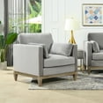 thumbnail image 1 of Oversized Accent Chair, Velvet Upholstered Modern Armchair with Large Seat, Comfy Armchair Reading Chairs Sofa Chair for Small Space Bedroom Living Room, Gray, 1 of 9