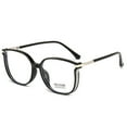 thumbnail image 1 of Oversized Anti-blue Light Bling Women Black Reading Glasses, Square Plastic Readers, 1 of 7