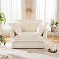 thumbnail image 1 of Oversized Armchair with Removable Cover – Deep Seat Corduroy Lounge Chair for Living Room, Easy Assembly, Cozy for Small Spaces,Beige, 1 of 11