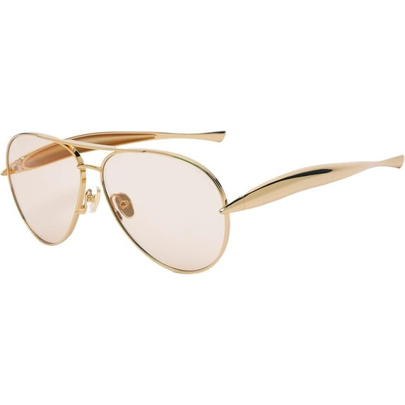 Oversized Aviator Sunglasses For Women 70s Retro 2025 Metal Shades with Gold Streamline Arms