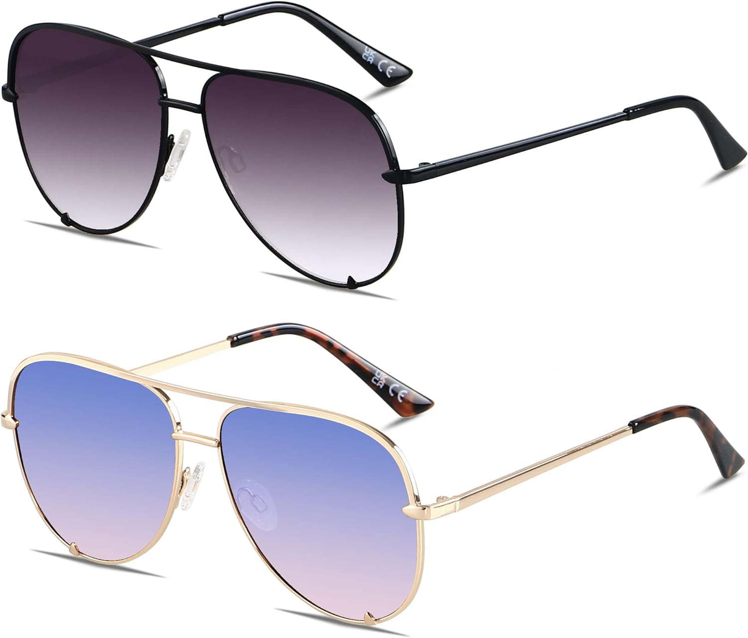 Oversized Aviator Sunglasses For Women Men Big Large Uv Protection Fashion Sun Glasses Walmart
